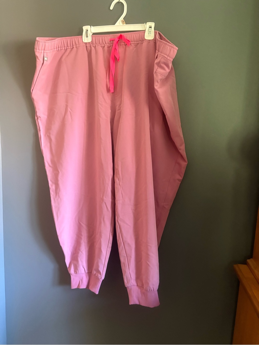 Figs Pink Drawstring Track Joggers